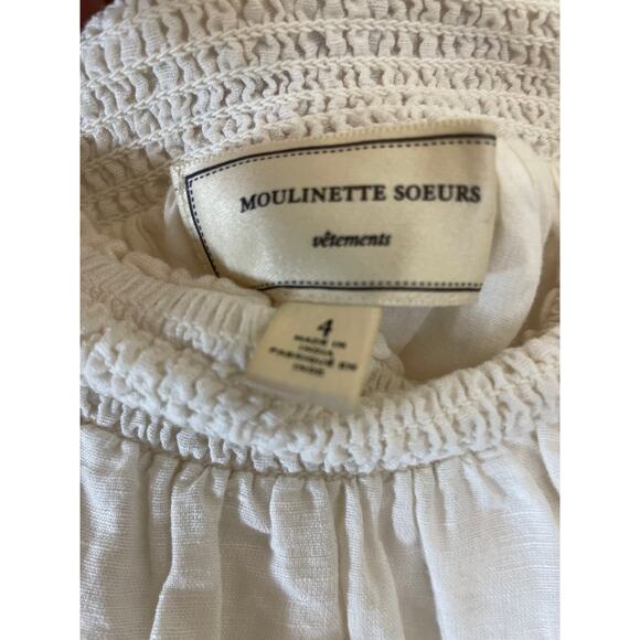 Moulinette Soeurs Embroidery Dress - Women Size 4 - White - Picture 4 of 6